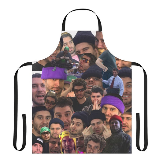 Colorful collage design featuring elements from the H3H3 Productions YouTube channel on a high-quality apron.
