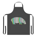 Colorful abstract art of a hippo, a legendary animal, on an apron