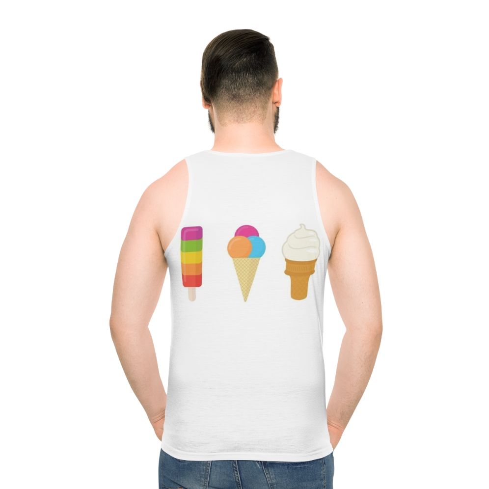 Vibrant ice cream graphic unisex tank top