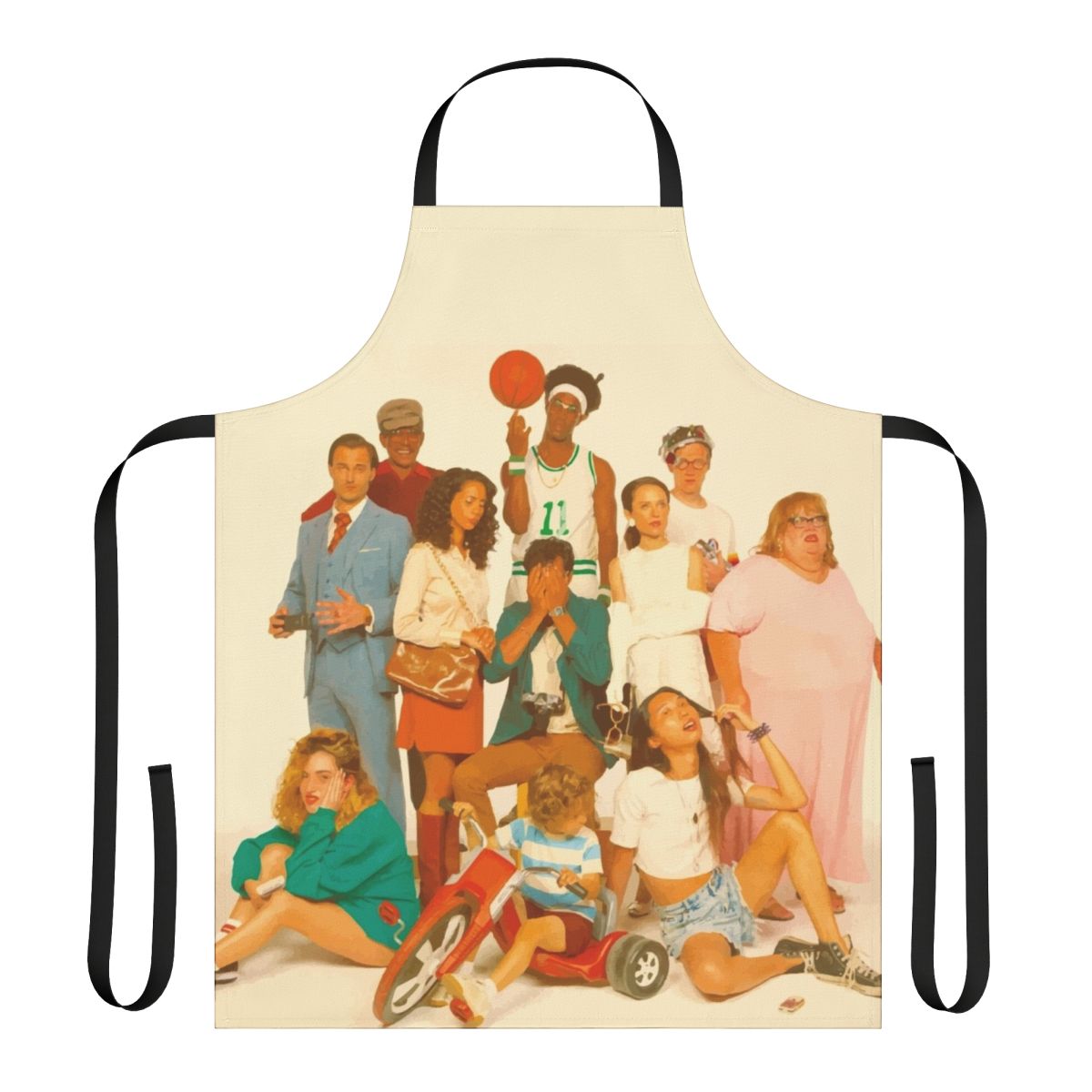 Colorful apron featuring the album artwork for Glass Animals' "How to Be a Human Being"