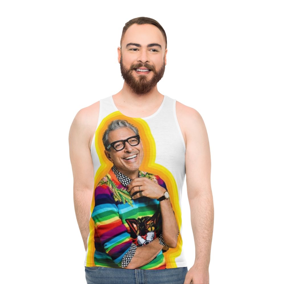 Colorful Jeff Goldblum "Happiness" Unisex Tank Top