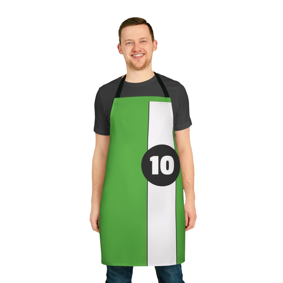 Vibrant apron with Ben 10 cartoon characters, perfect for children's cooking and craft activities.