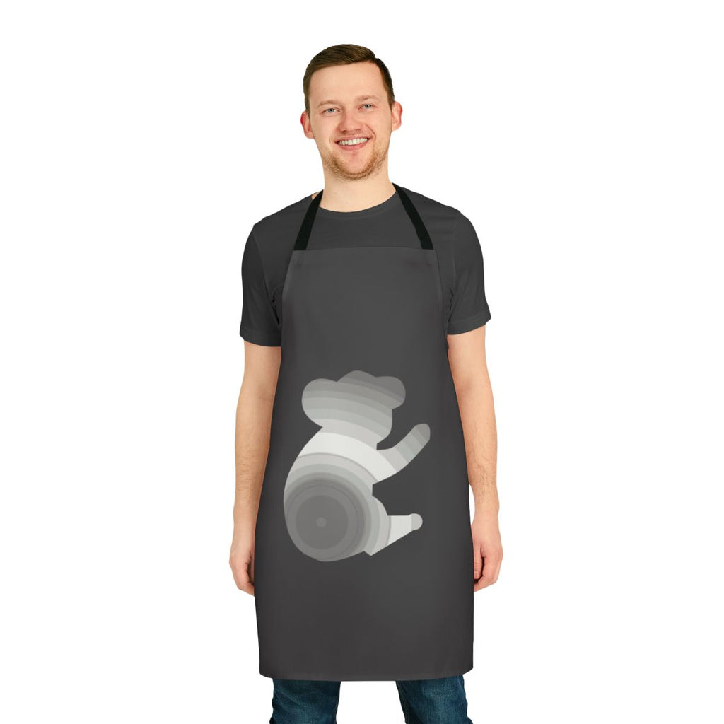 Vibrant apron featuring a stylized koala illustration in a legendary animal motif