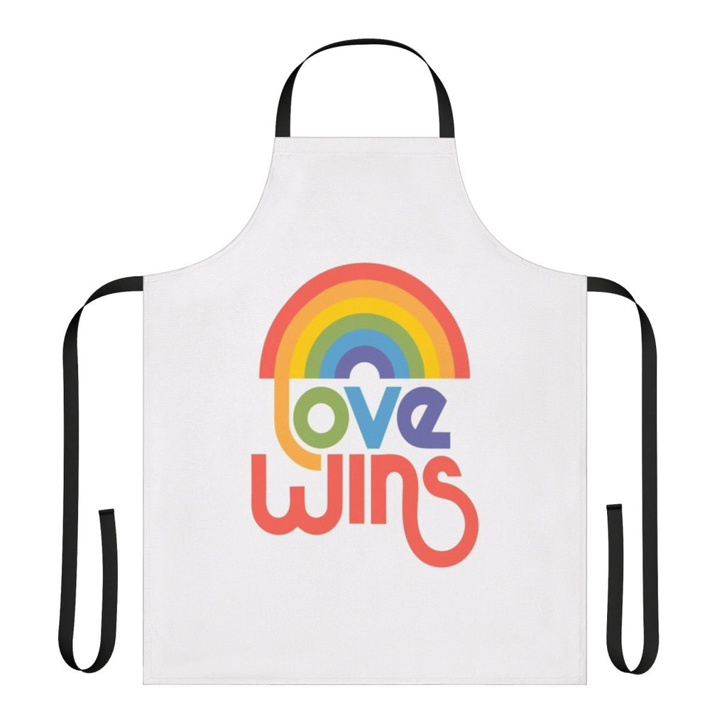 Colorful LGBTQ+ pride apron with a rainbow design