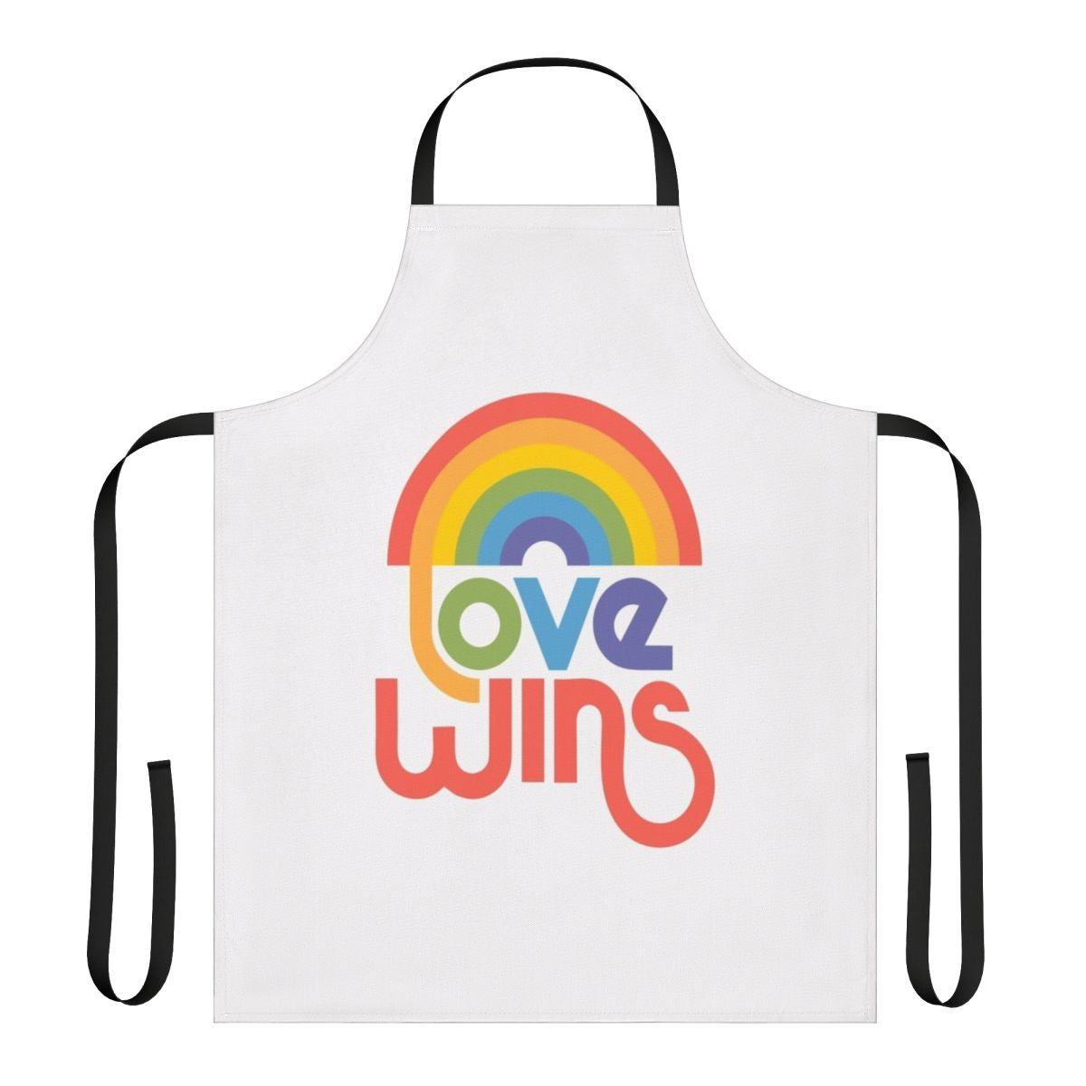 Colorful LGBTQ+ pride apron with a rainbow design
