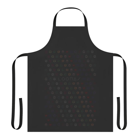 Loona-inspired apron featuring a rainbow design and animal symbols representing the members of the popular K-pop girl group.