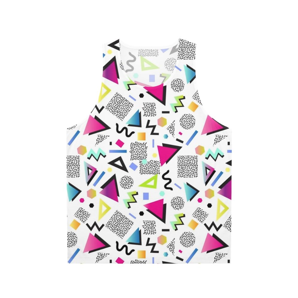 Colorful Memphis-style unisex tank top