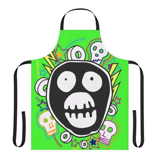 Vibrant apron featuring the iconic Mighty Boosh logo design