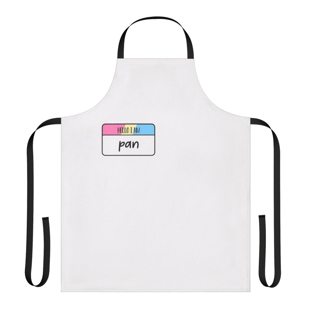 Colorful pan pride flag design printed on a high-quality cotton apron