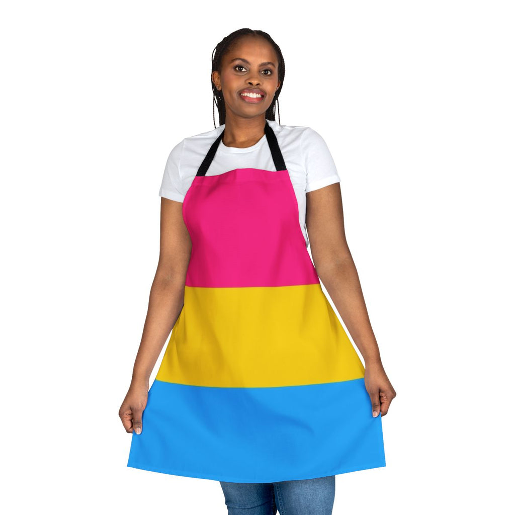 Pansexual pride flag design printed on a high-quality apron