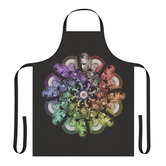 Vibrant and colorful apron inspired by the iconic style of Paul Weller and his bands The Jam and The Style Council.