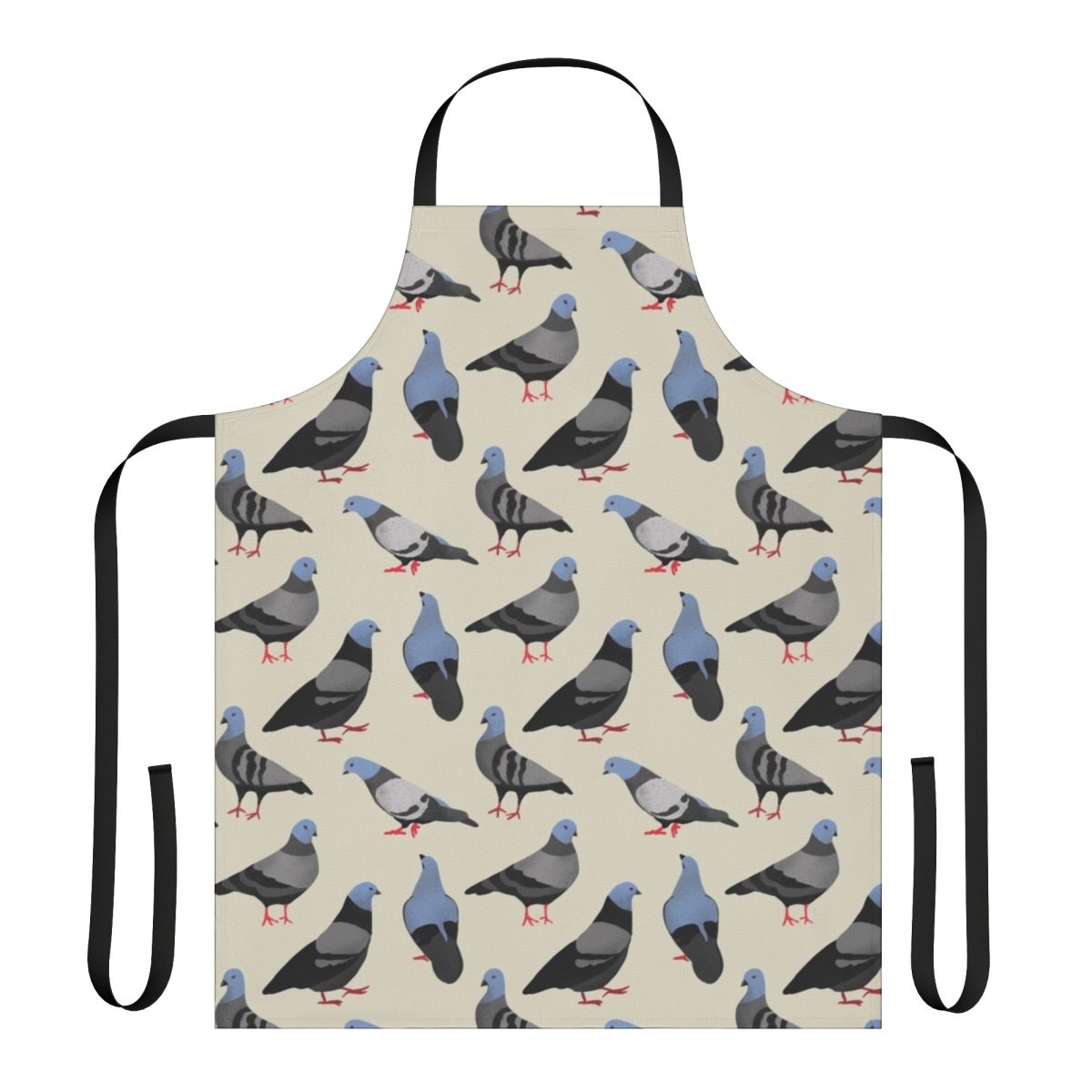 Colorful apron with a pigeon pattern design, ideal for bird enthusiasts