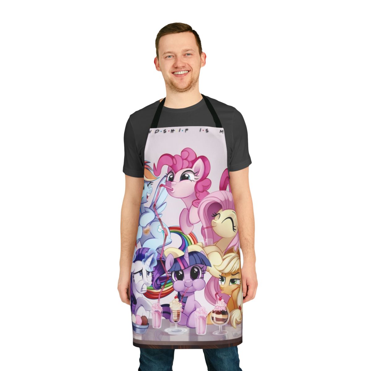 Vibrant pony-themed apron featuring characters from the popular My Little Pony: Friendship Is Magic show.