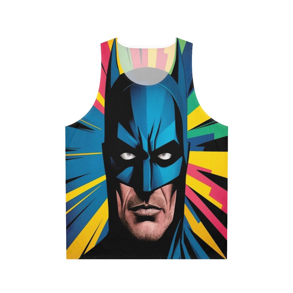 Colorful pop art style superhero bat unisex tank top