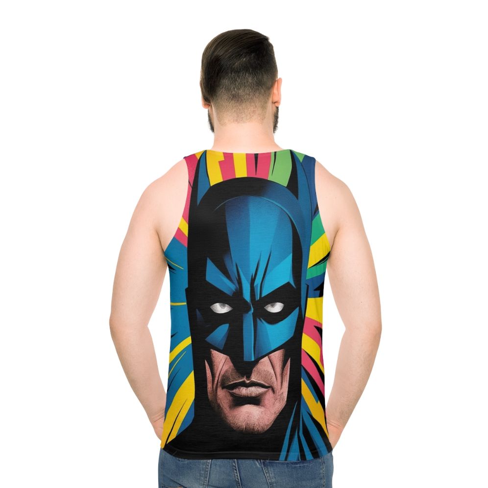 Colorful pop art style superhero bat unisex tank top