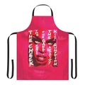 Vibrant pink and white pop art design Tayce drag queen apron