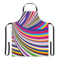 Vibrant rainbow-colored pride flags printed on a high-quality kitchen apron.