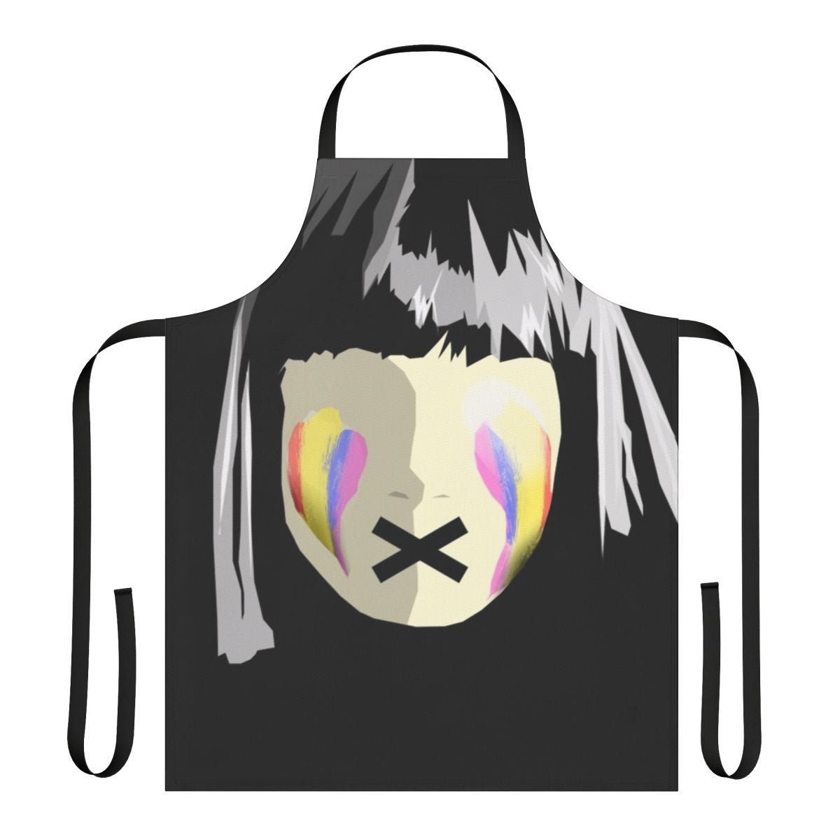 Colorful pride-themed apron with rainbow design and "Pride Tears" text