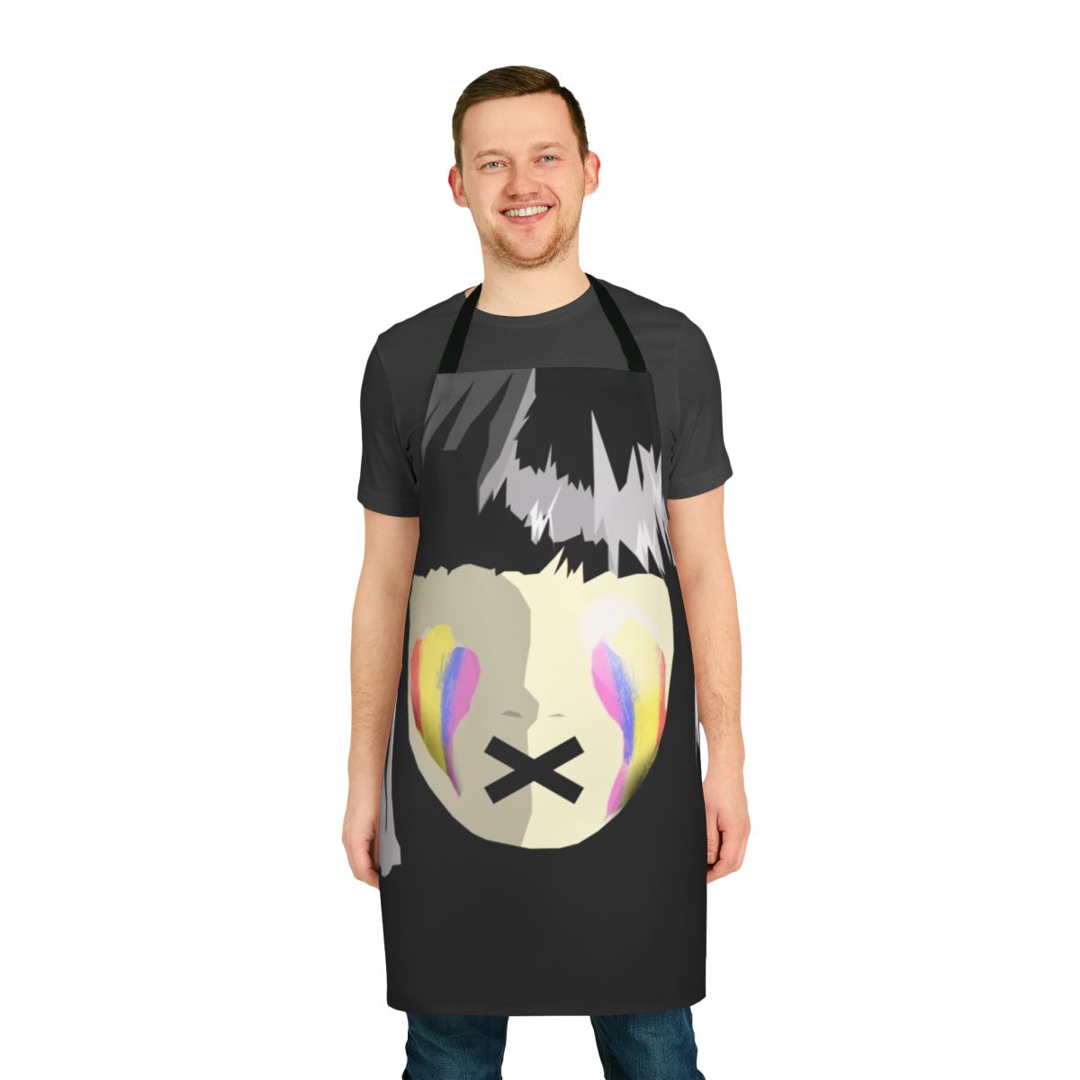 Colorful pride-themed apron with rainbow design and "Pride Tears" text