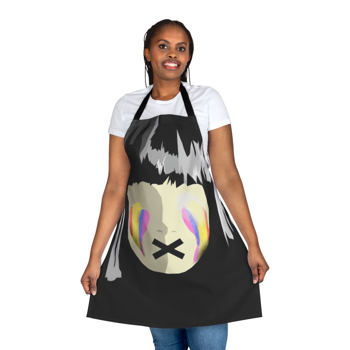 Colorful pride-themed apron with rainbow design and "Pride Tears" text