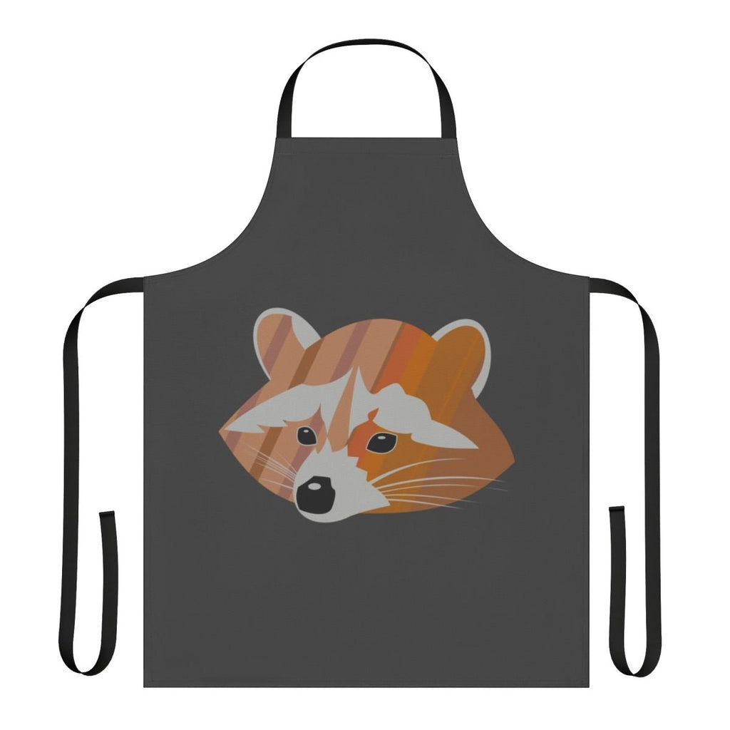 Colorful abstract illustration of a raccoon on an apron