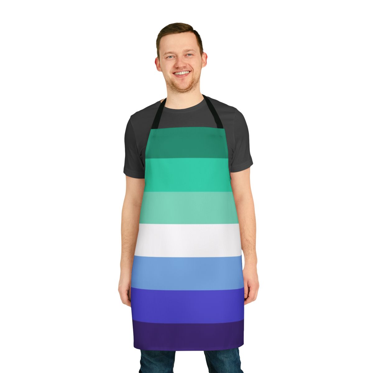 Vibrant rainbow-colored apron with LGBTQ+ pride flag design