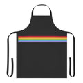 Vibrant rainbow-striped apron with a chest stripe design, perfect for LGBTQ+ pride events and celebrations.