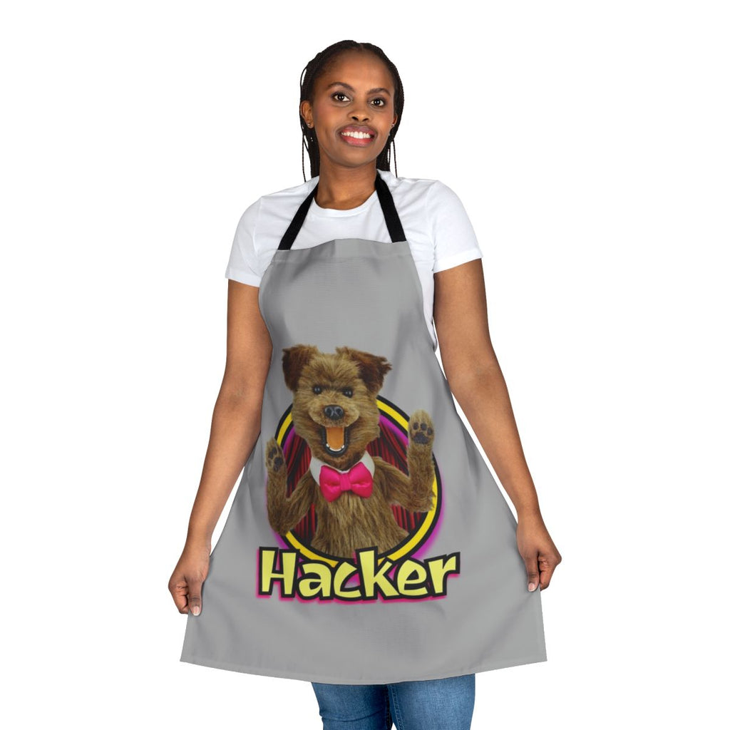 Colorful retro nostalgia puppet monster character apron