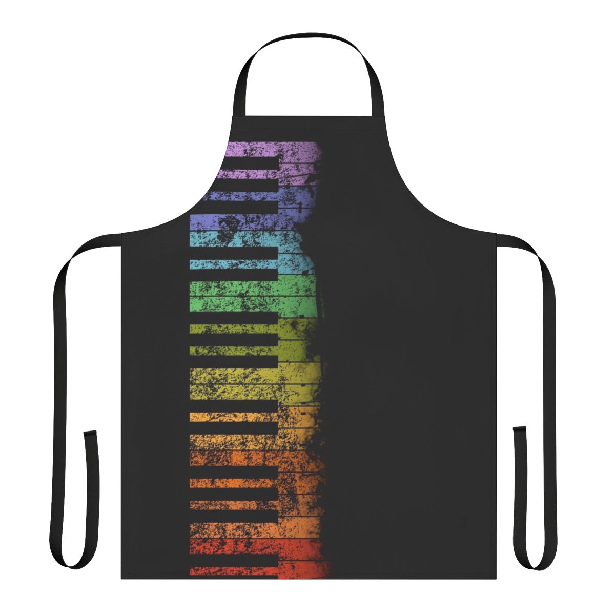 Colorful retro vintage piano keyboard design on an apron