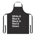 Colorful reversible apron featuring a magic the gathering inspired color wheel design