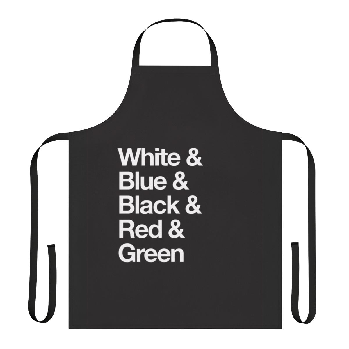 Colorful reversible apron featuring a magic the gathering inspired color wheel design