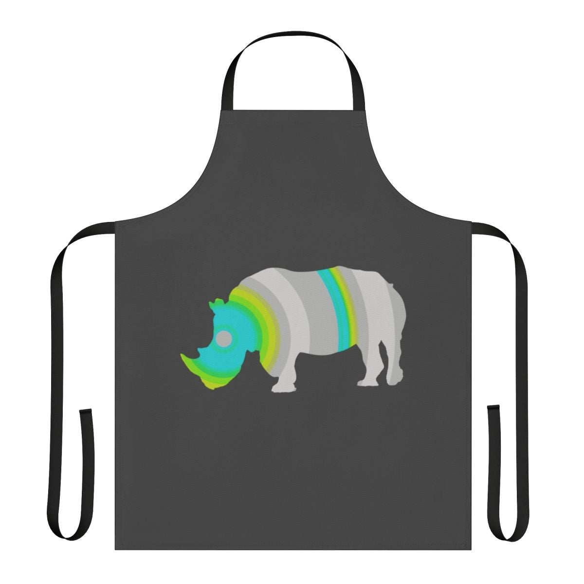 Rhino Legendary Animals Apron with Colorful Abstract Design