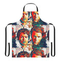 Colorful painted apron with royal-inspired design