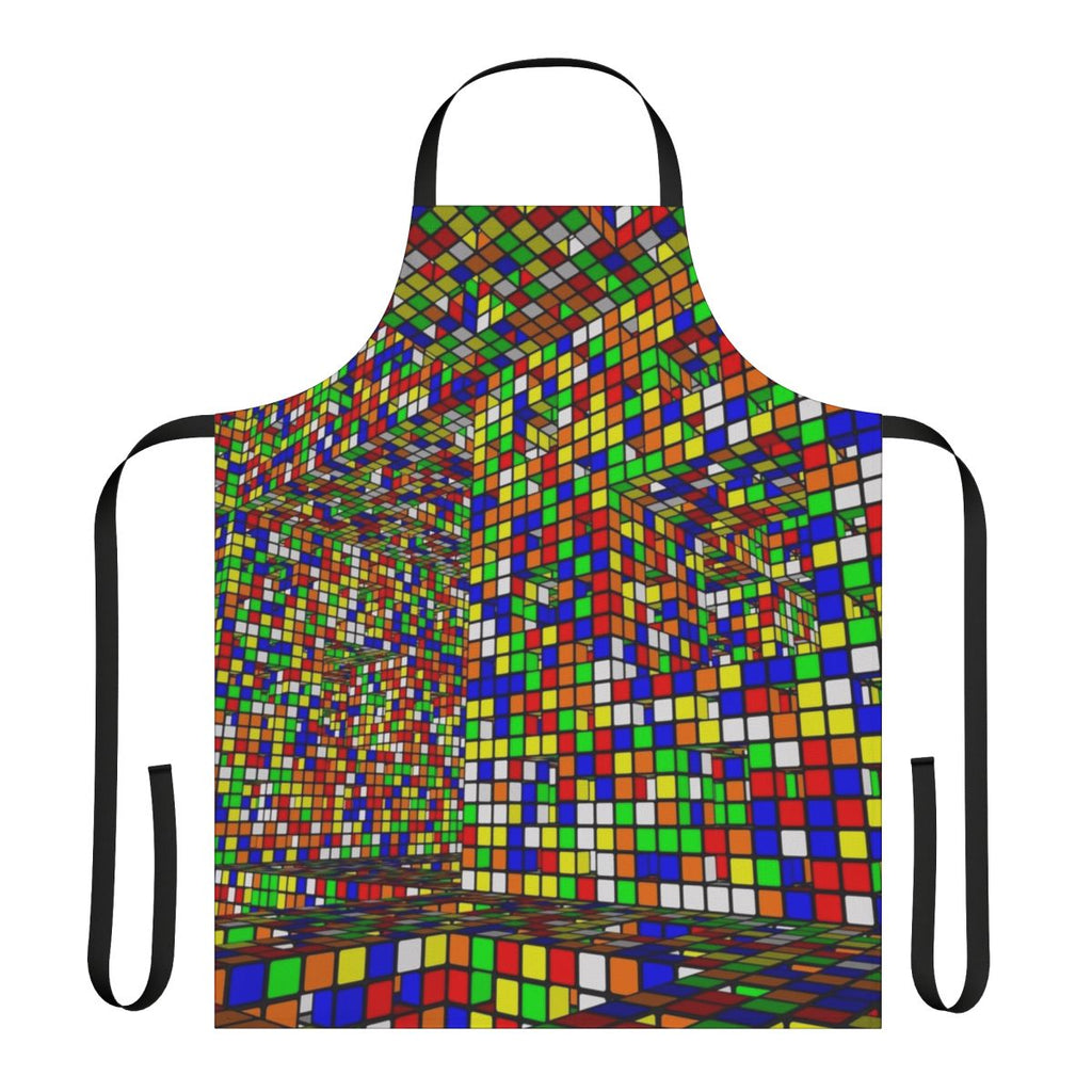 Vibrant Rubik's Cube Patterned Apron