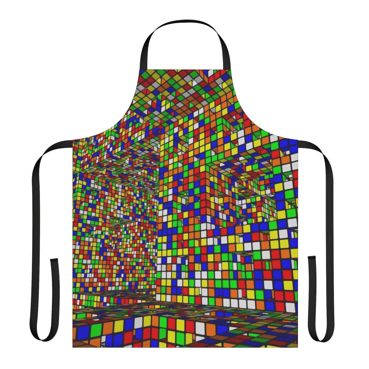 Vibrant Rubik's Cube Patterned Apron