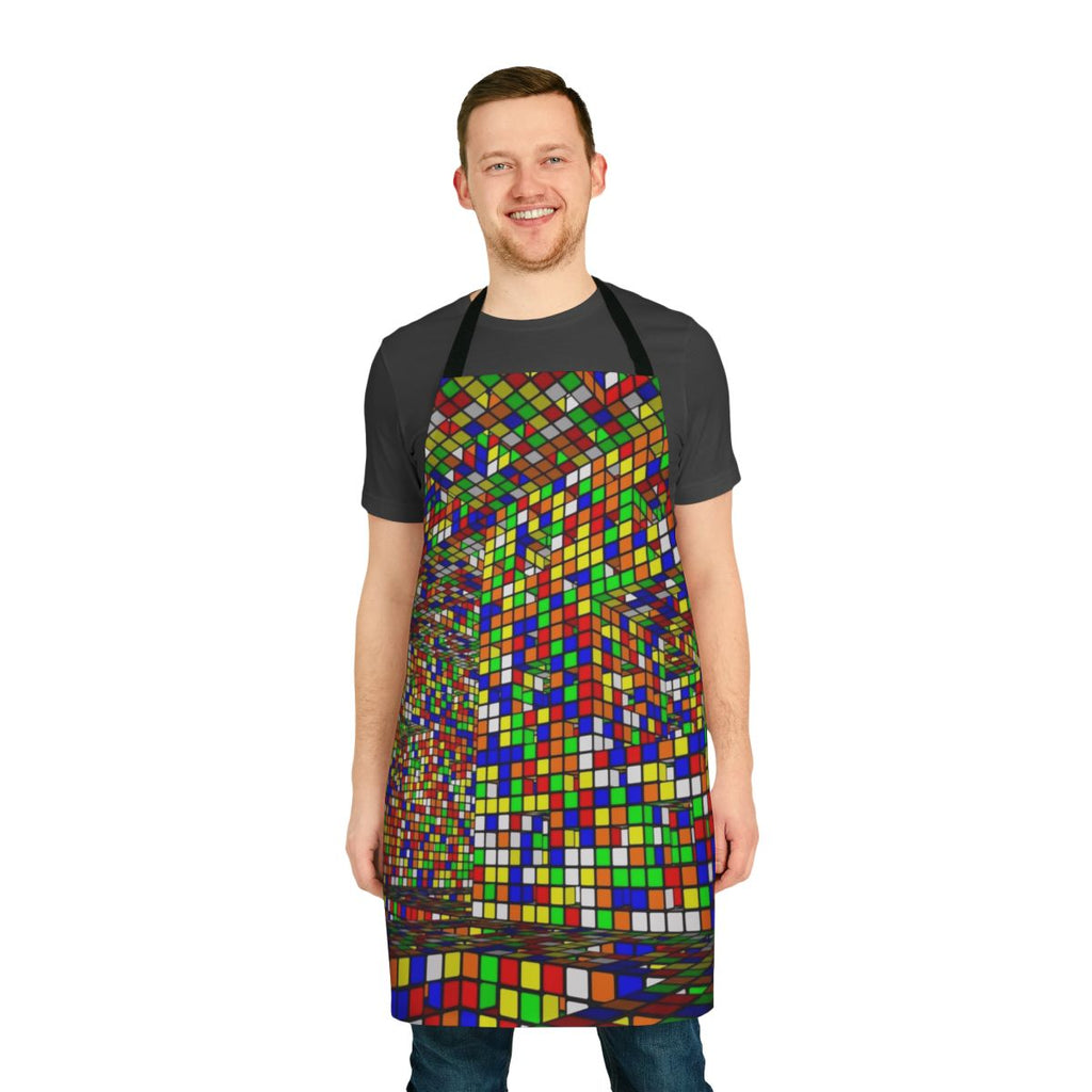 Vibrant Rubik's Cube Patterned Apron