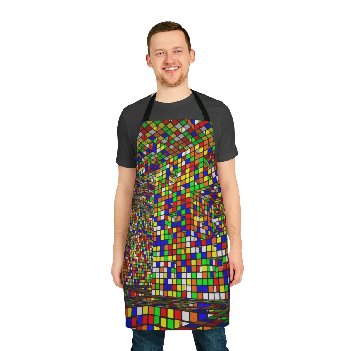 Vibrant Rubik's Cube Patterned Apron