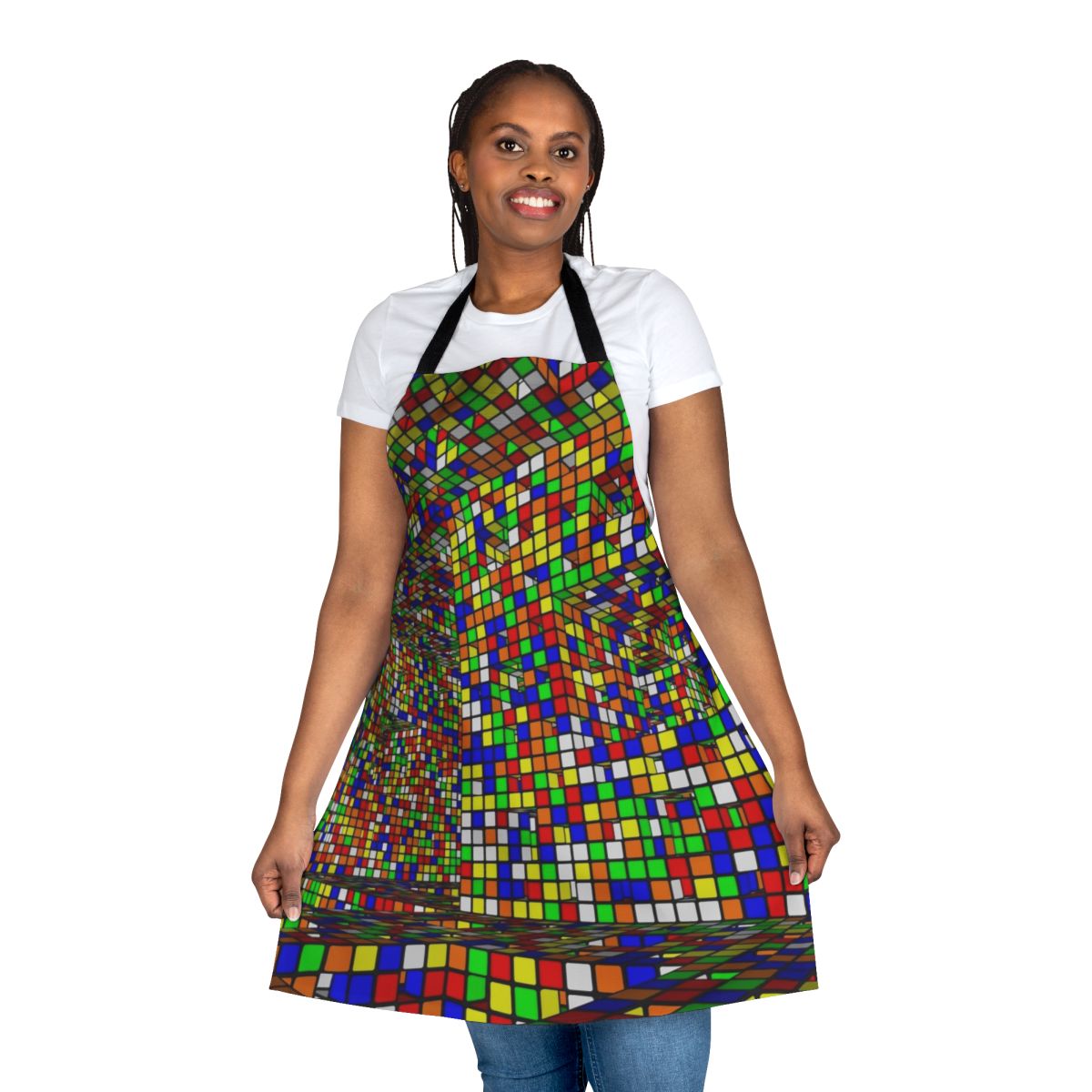 Vibrant Rubik's Cube Patterned Apron