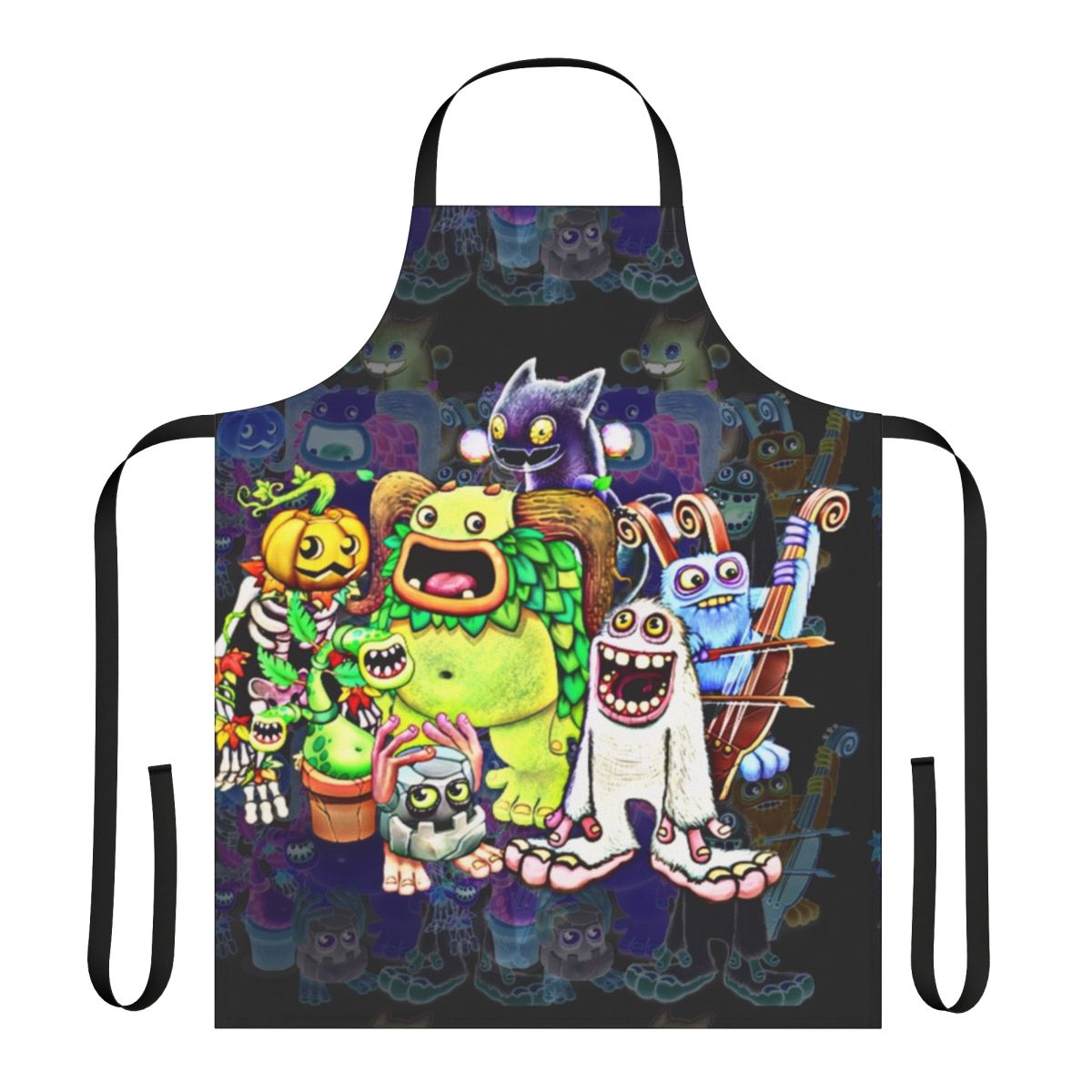 Apron featuring characters from the game "My Singing Monsters"