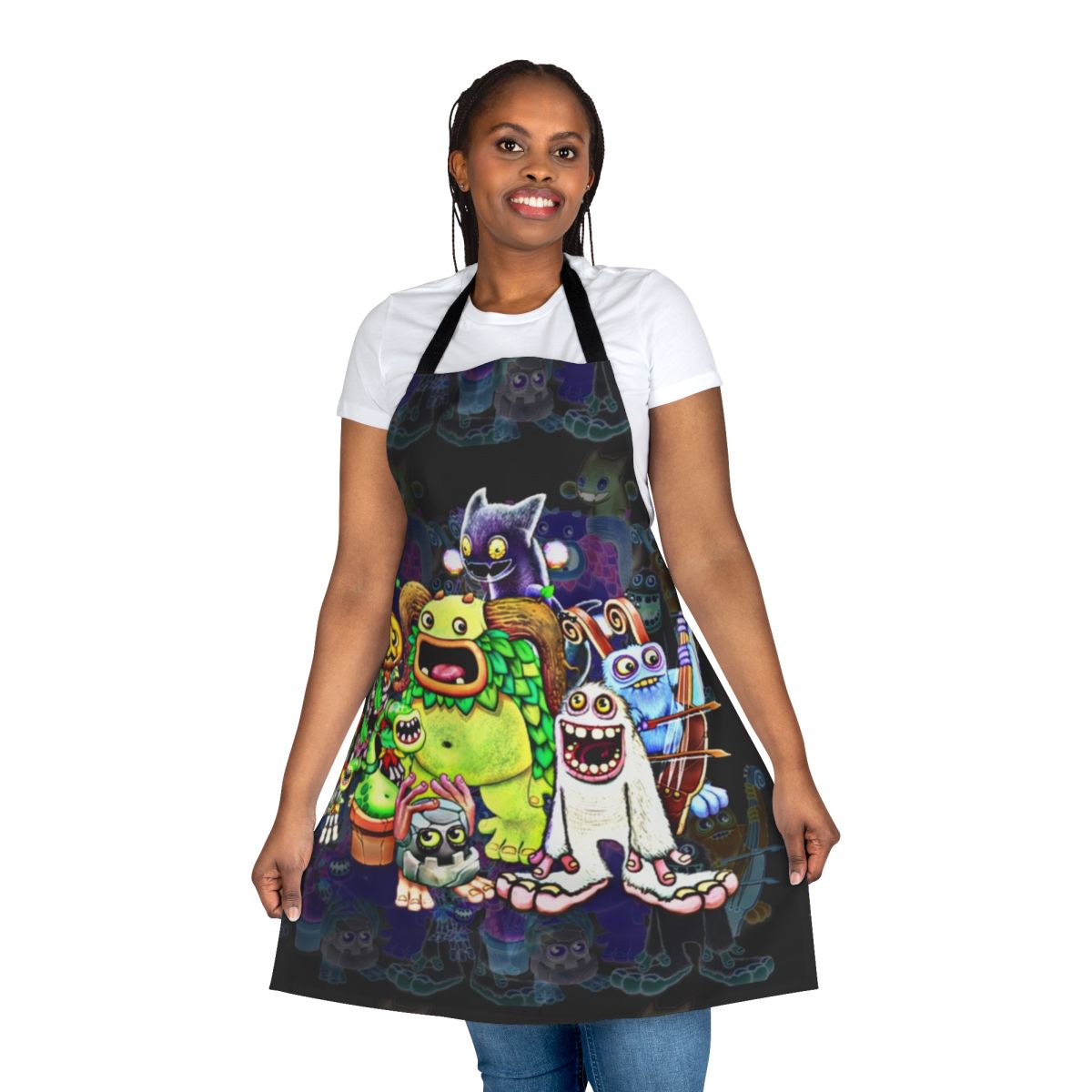 Apron featuring characters from the game "My Singing Monsters"