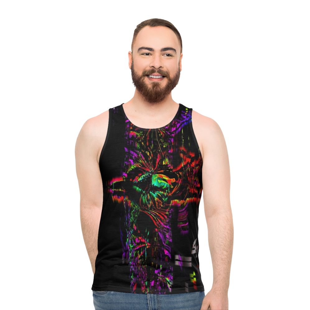 Colorful soundwave unisex tank top