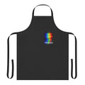 Colorful spectrum apron featuring a vibrant rainbow design inspired by Team Coco