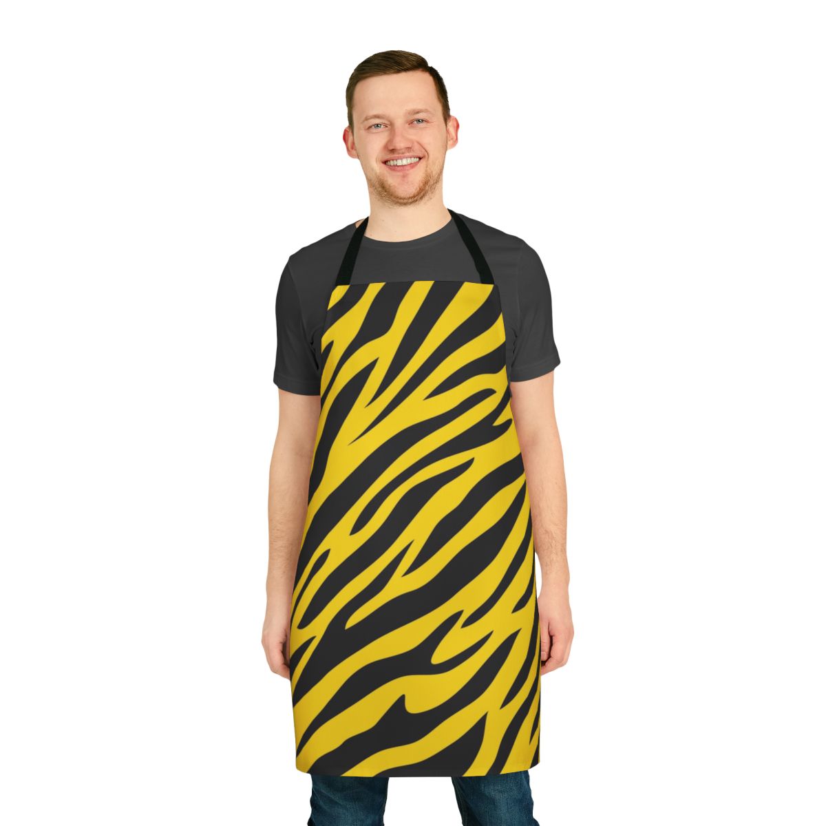 Vibrant tiger stripes pattern apron for cooking and baking