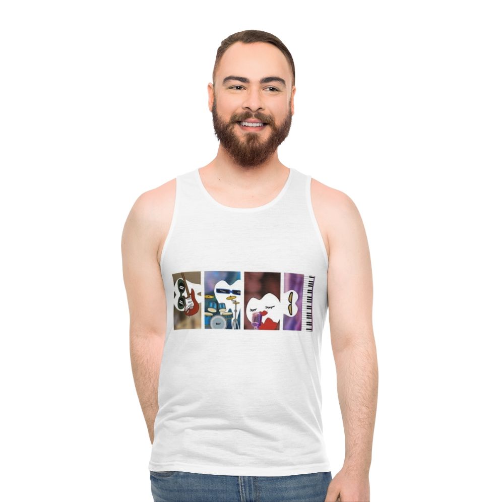 Colorful tooth band unisex tank top for music lovers