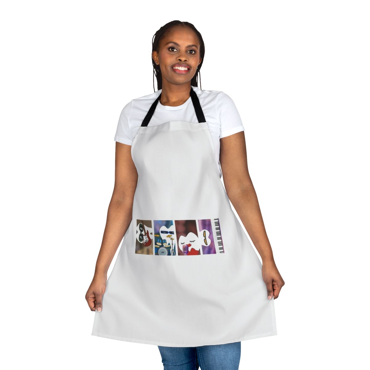Colorful apron featuring a tooth design, perfect for music lovers and dentists.