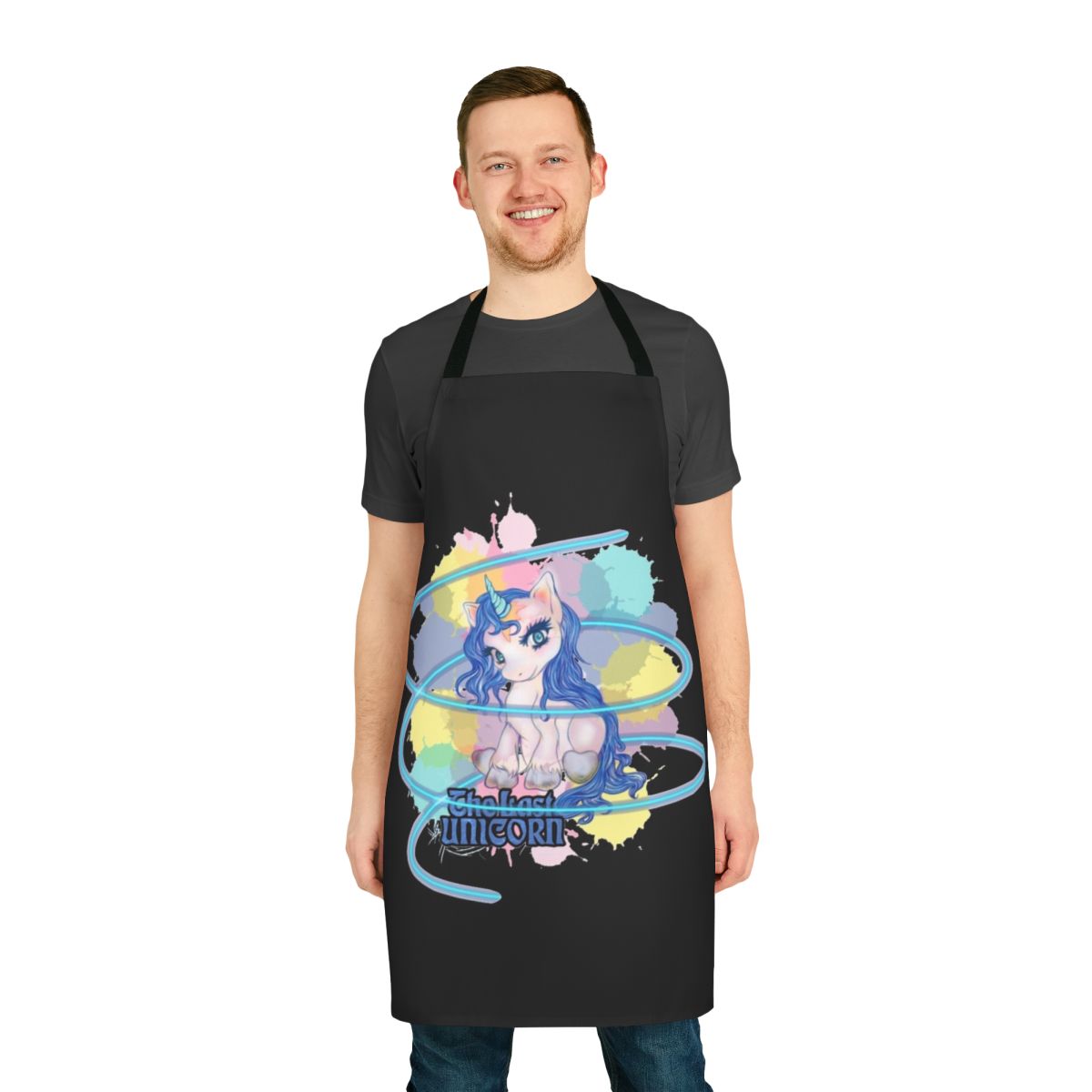 Colorful unicorn apron with cute baby horse design for fantasy kitchen