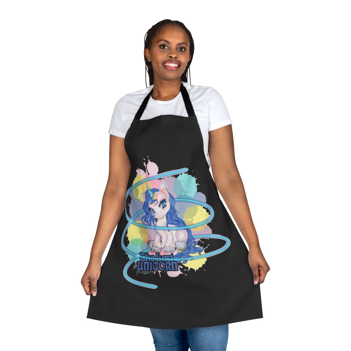 Colorful unicorn apron with cute baby horse design for fantasy kitchen