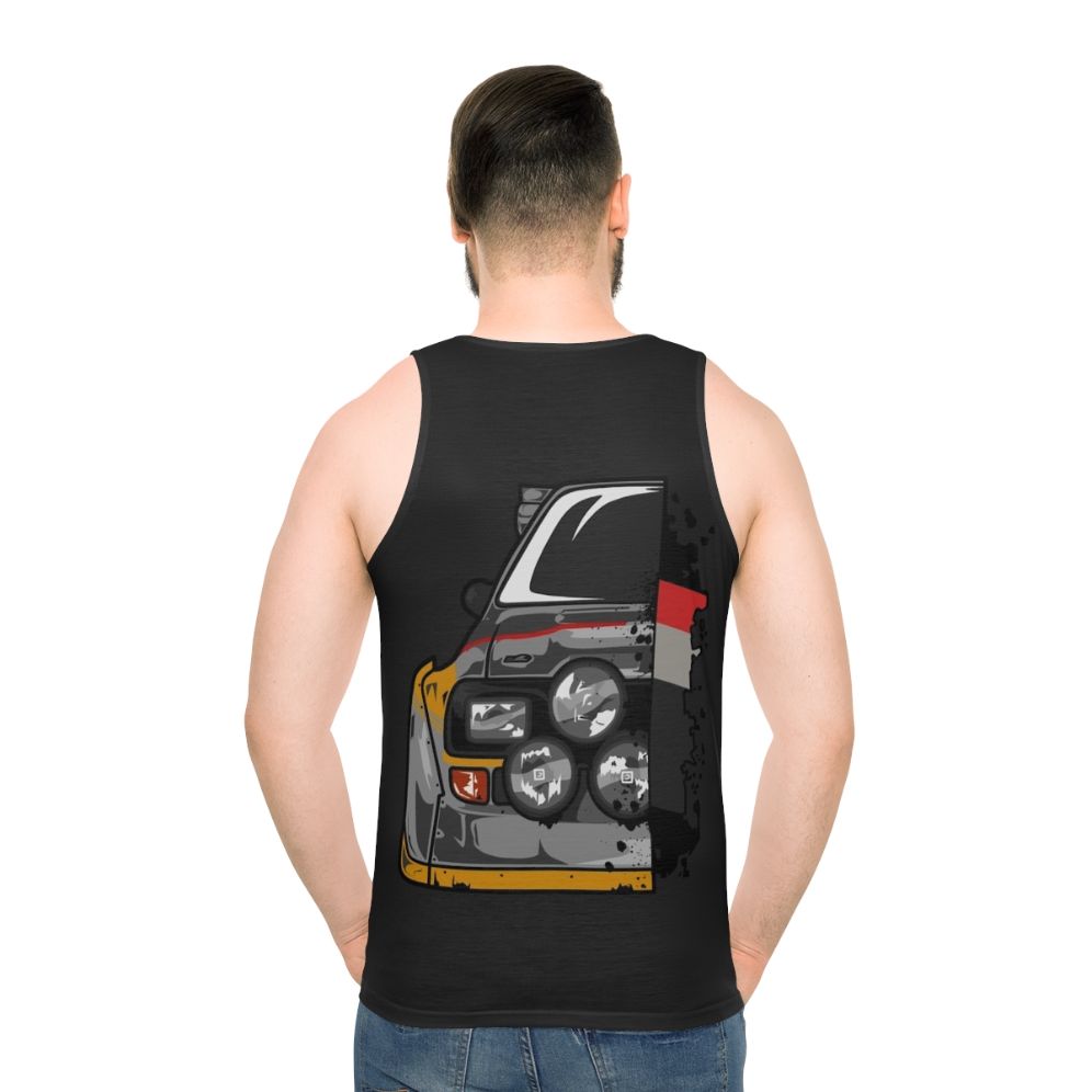 Colorful unisex tank top with Group B racing design