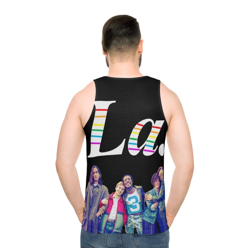 Colorful unisex tank top featuring "It's a Sin" design