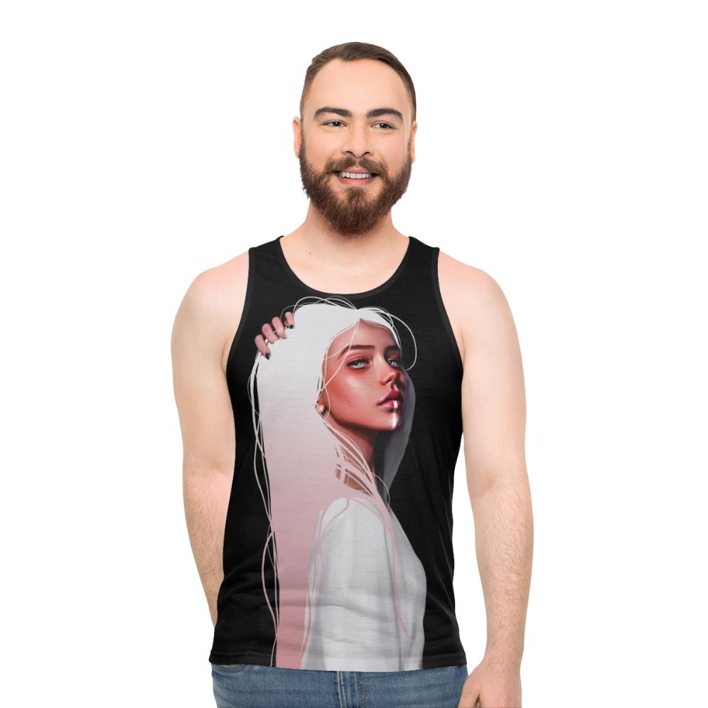 Colorful unisex tank top with modern graphic design